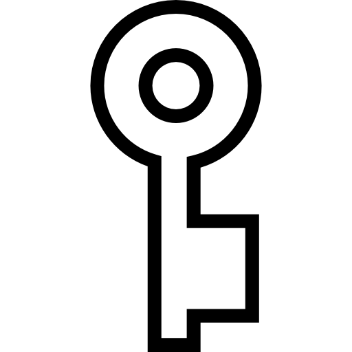 okrągły kształt konturu klucza  ikona