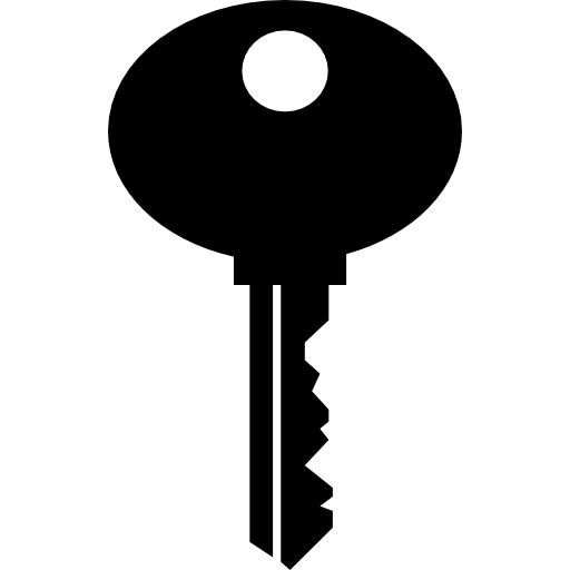 Key black tool shape  icon