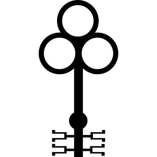 diseño de llave con tres círculos.  icono