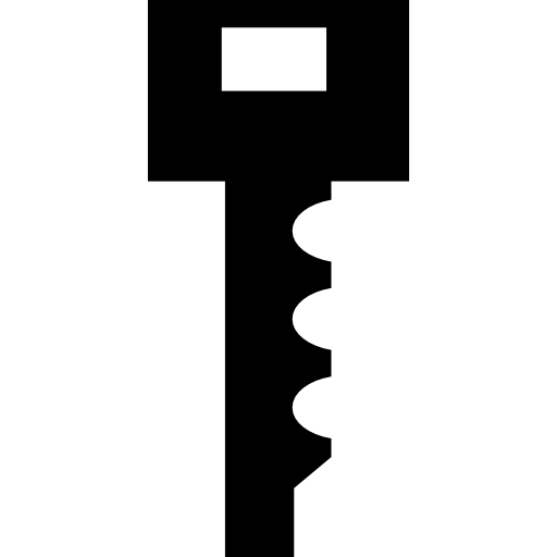schlüssel einfache form mit rechteck oben  icon