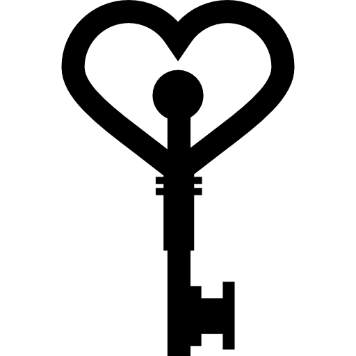 herramienta clave en forma de corazón  icono