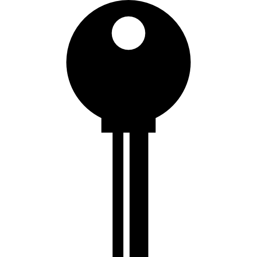 okrągły, nowoczesny kształt klucza z paskami  ikona