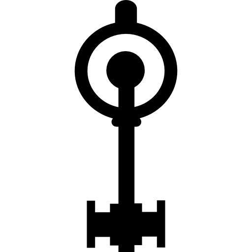 llave con un círculo  icono