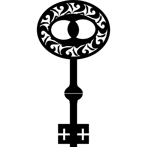 forma de llave vintage ovalada  icono