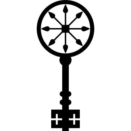 llave de diseño circular de rueda  icono