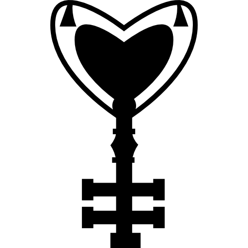 diseño de llave en forma de corazón  icono