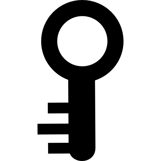 forma de llave pequeña circular  icono