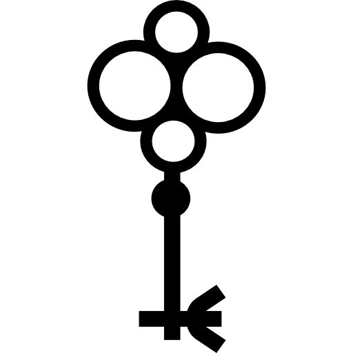 Four circles on top on key design  icon