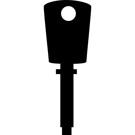 Straight black key silhouette  icon