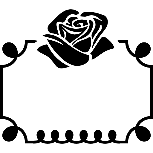rosenblumenverzierung oben auf einem rahmen  icon