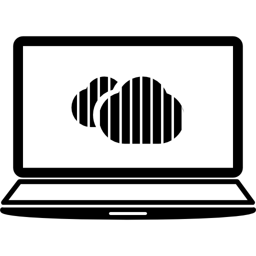 laptop podłączony do chmury  ikona