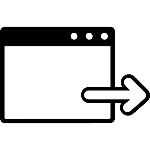 simbolo di esportazione dei dati di una finestra con una freccia  icona
