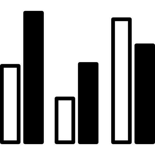 gráfico de barras duales de análisis de datos  icono