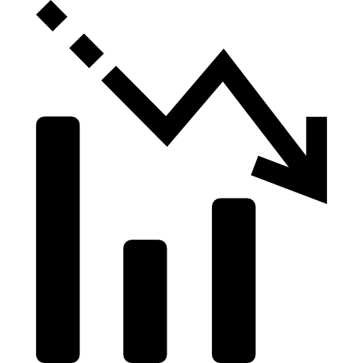 gráfico descendiente de análisis de datos  icono