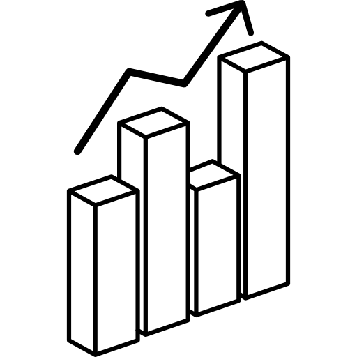 gráfico de barras de análisis de datos 3d  icono
