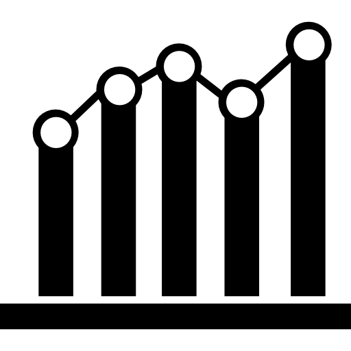 gráfico de barras crecientes  icono