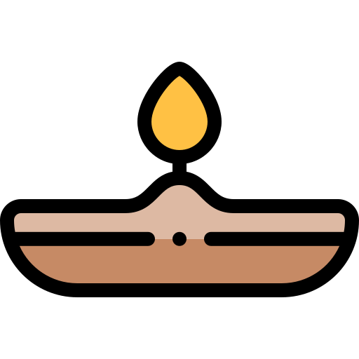 diwali lampe Detailed Rounded Lineal color icon
