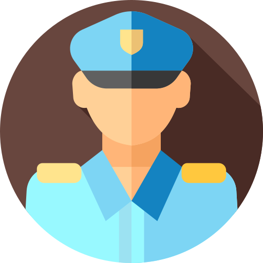 policía Flat Circular Flat icono