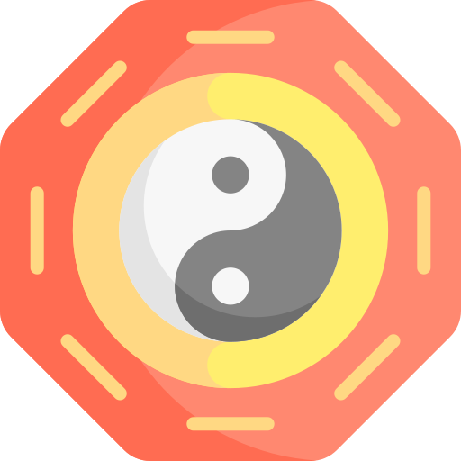 Yin yang Kawaii Flat icon