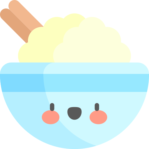 Rice bowl Kawaii Flat icon