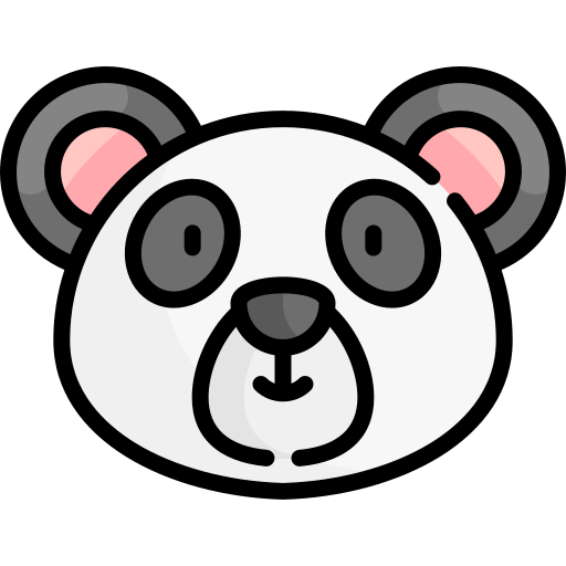 urso panda Kawaii Lineal color Ícone