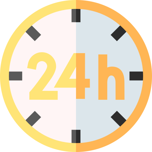 24 hours Basic Straight Flat icon