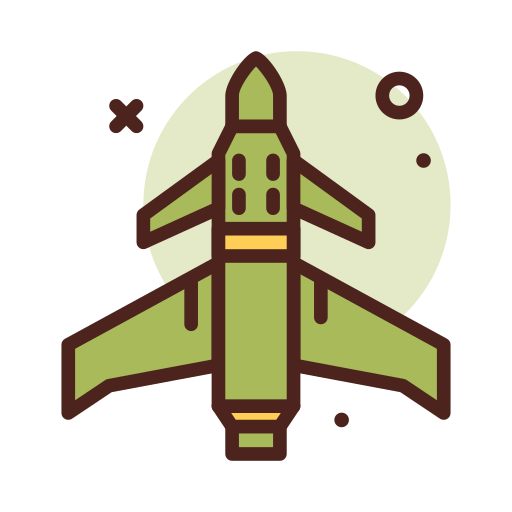 avión del ejército Darius Dan Lineal Color icono
