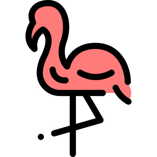 Фламинго Detailed Rounded Lineal color иконка