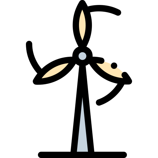 Wind turbine Detailed Rounded Lineal color icon
