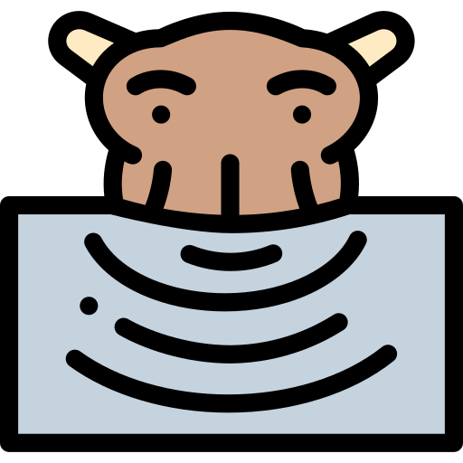 Hippopotamus Detailed Rounded Lineal color icon
