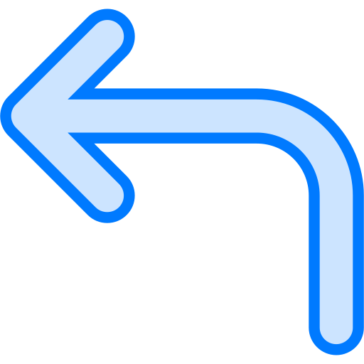Turn left Generic Blue icon