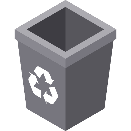 papelera de reciclaje Isometric Flat icono