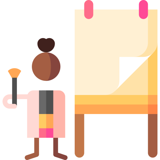Easel Puppet Characters Flat icon