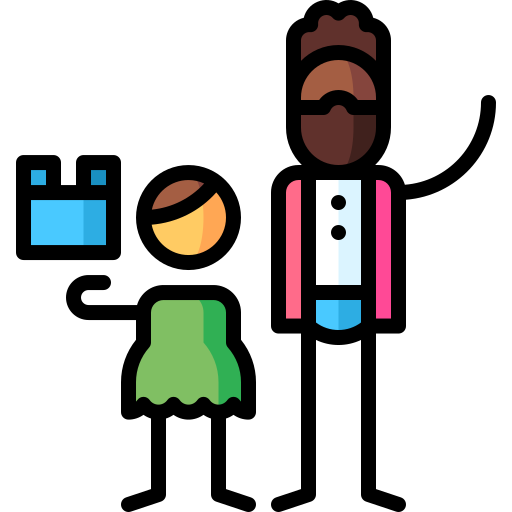 블록 Puppet Characters Lineal Color icon