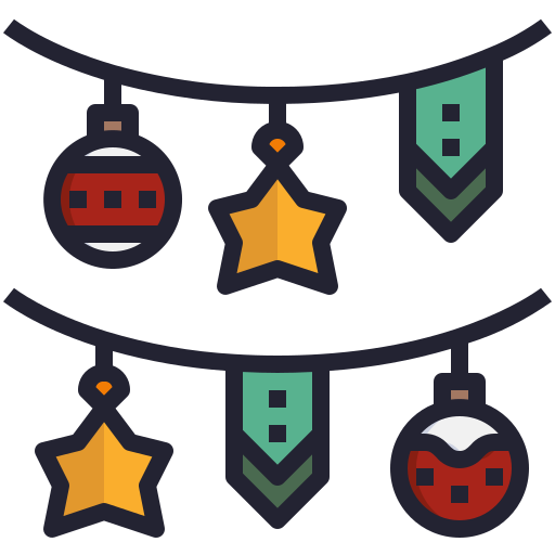decorazioni natalizie Justicon Lineal Color icona