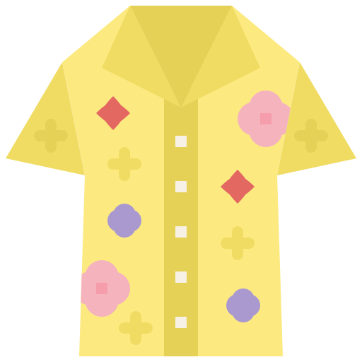 hawaiiaans hemd Generic Flat icoon