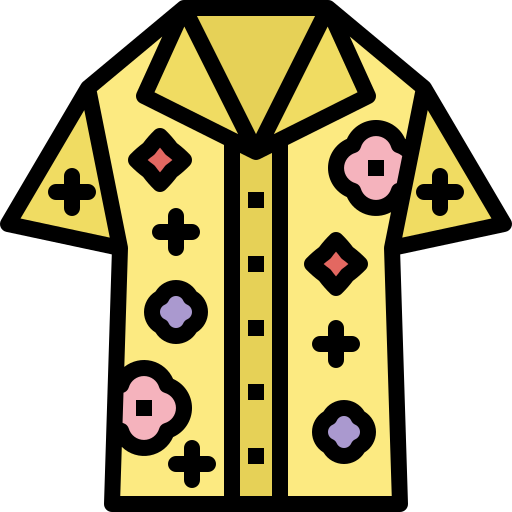 camisa hawaiana Generic Outline Color icono
