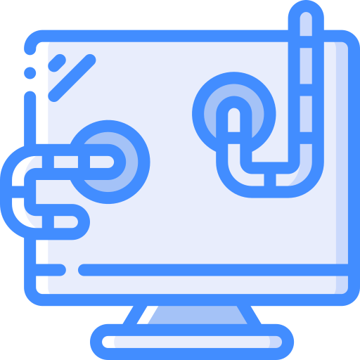 Desktop computer Basic Miscellany Blue icon