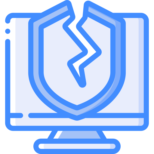 Broken shield Basic Miscellany Blue icon