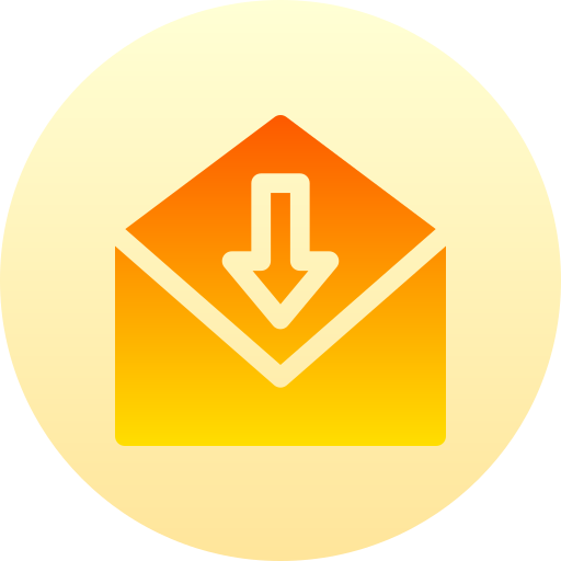 メールを受信する Basic Gradient Circular icon