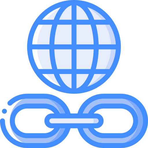 Chain Basic Miscellany Blue icon