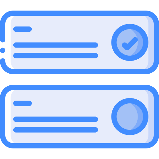 Tick boxes Basic Miscellany Blue icon
