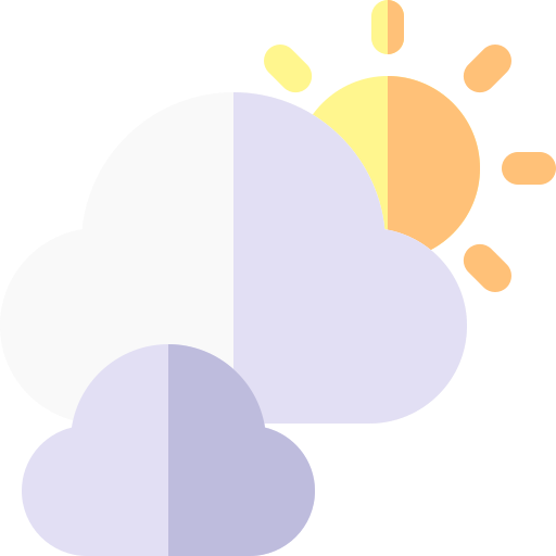 giornata nuvolosa Basic Rounded Flat icona