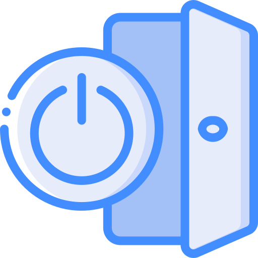 Log out Basic Miscellany Blue icon
