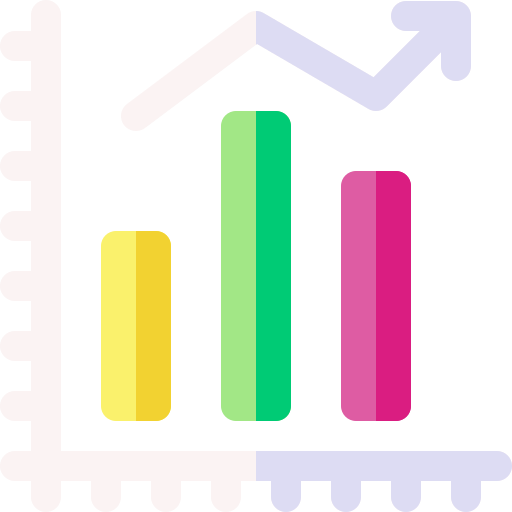 diagramme à bandes Basic Rounded Flat Icône