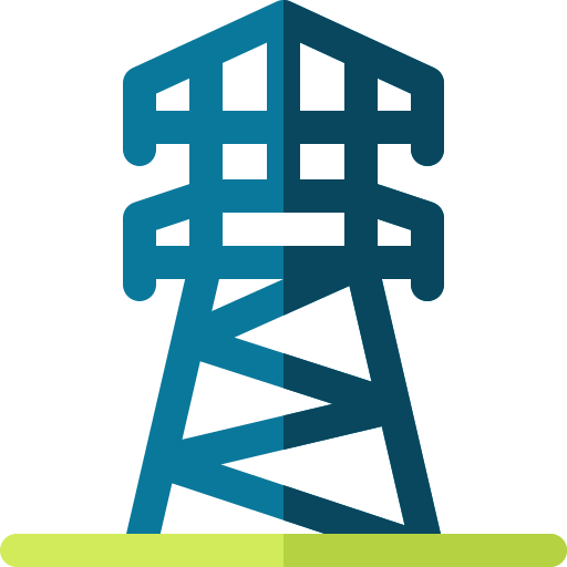 torre de transmisión Basic Rounded Flat icono