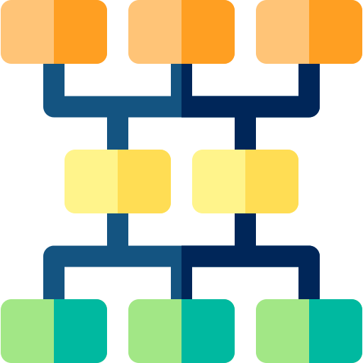diagramma organizzativo Basic Rounded Flat icona