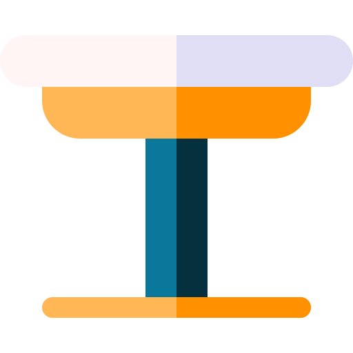 mesa del comedor Basic Rounded Flat icono