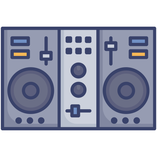 disc jockey Roundicons Premium Lineal Color icono