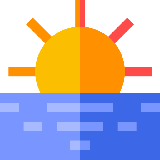 zachód słońca Basic Straight Flat ikona